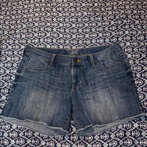 Old Navy Distressed Dark Blue Denim Shorts